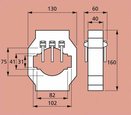 dimension details for 21s current transformers