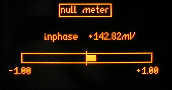 GP102 null meter (set to display inphase null), often used for centering LVDT  control devices and bridging measurements